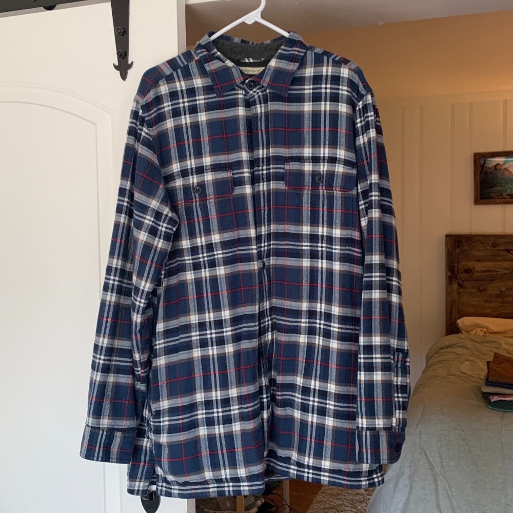 LL BEAN FLEECE LINED BUTTON DOWN